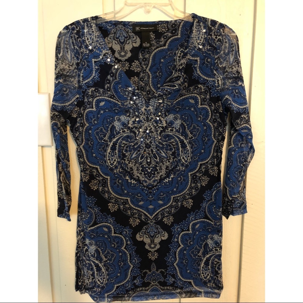 Beautiful Beaded and Mixed Pattern Blouse